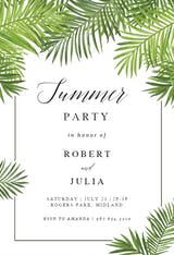 Palm Leaves - Pool Party Invitation